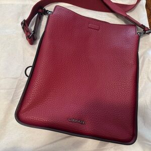 Calvin Klein Red Leather Crossbody Bag